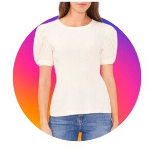 NWT - VINCE CAMUTO 100% COTTON BONE PUFF RIB SLEEVE TOP - SIZE XXL